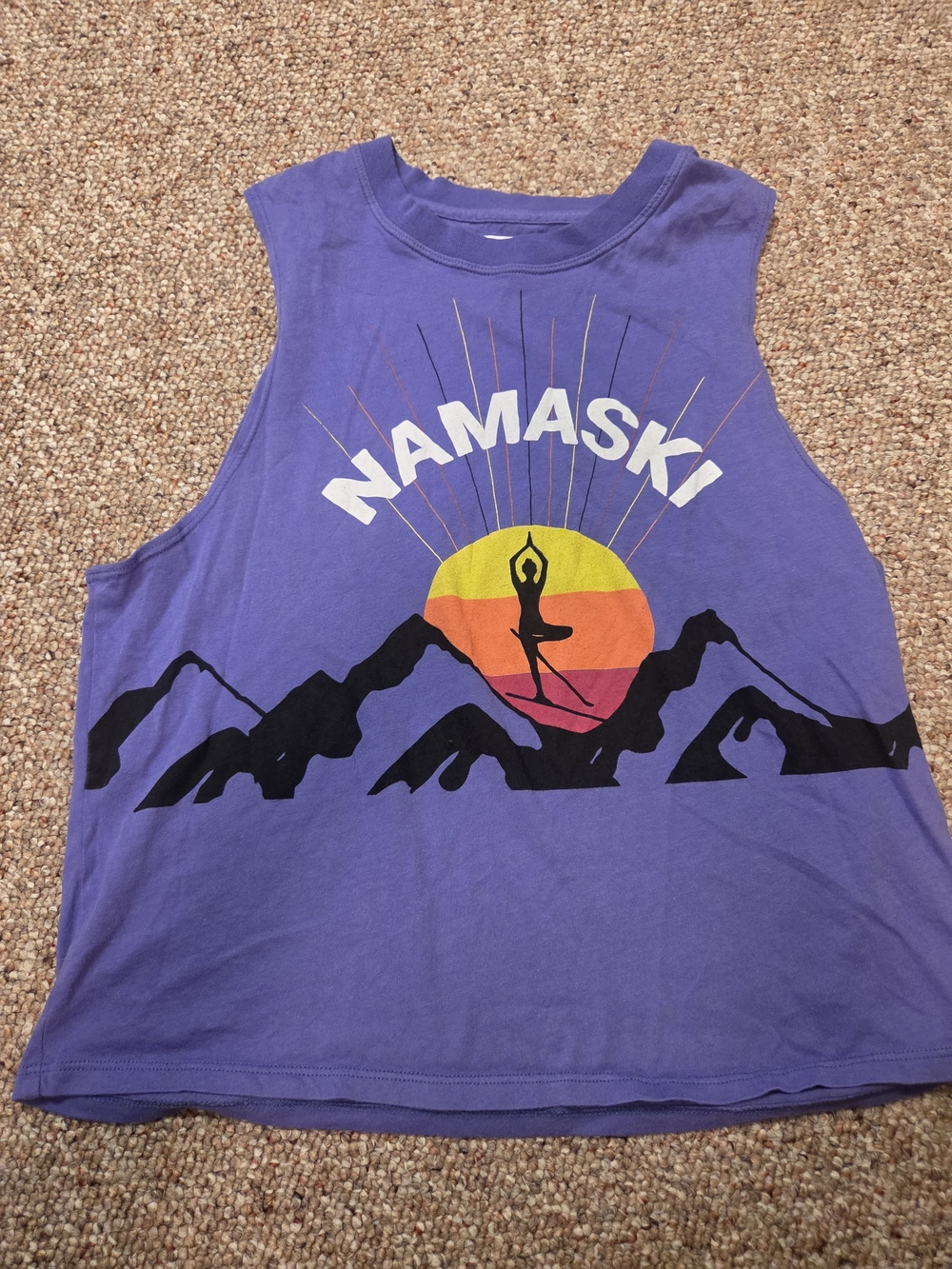 Spiritual Gangster RARE Purple Graphic Namaski Yoga Tank